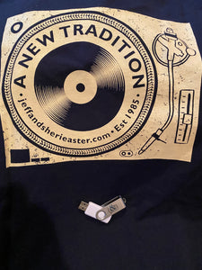 Old-school bundle First 2 LPs on USB, And A New Tradition T-shirt